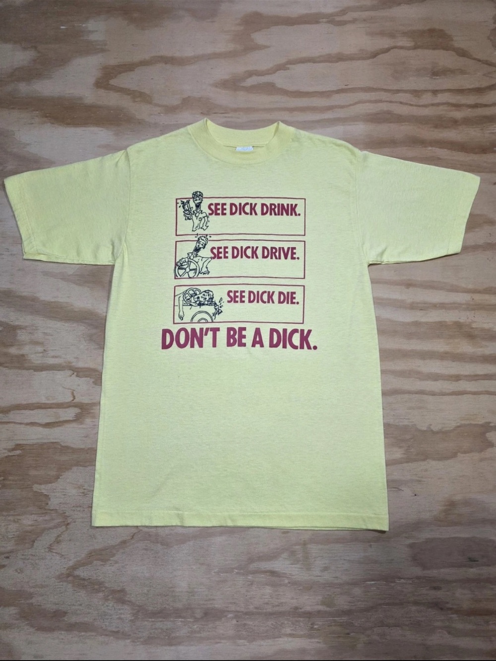 Vintage 80’s Don’t Drink And Drive T-shirt Yellow Single Stitch Soft Graphic
